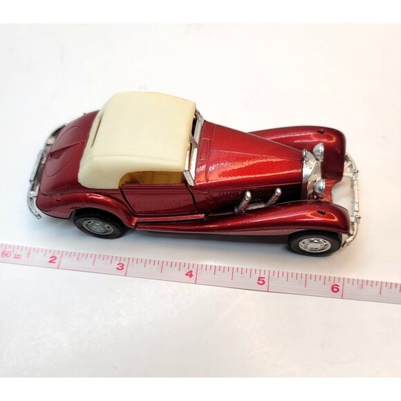 Yatming Mercedes 540K Cabriolet Metallic Red Cream Convertible Car JR331 - Picture 5 of 16